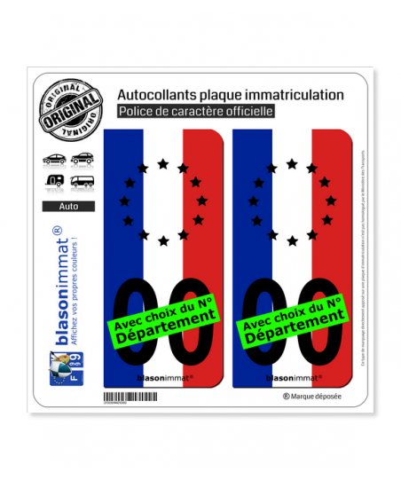 Autocollant "France Europe" - Plaque Arrondie, Design Patriotique, Neuf Sous Protection