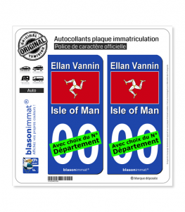 Ile de Man - Drapeau | Autocollant plaque immatriculation