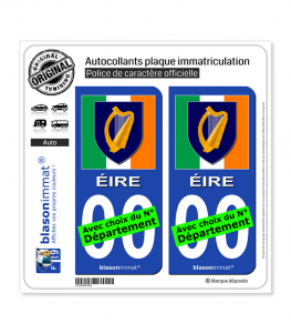 Irlande - Armoiries Drapées | Autocollant plaque immatriculation