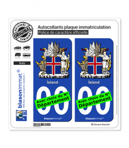 Islande - Armoiries | Autocollant plaque immatriculation