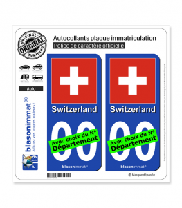 Suisse - Drapeau | Autocollant plaque immatriculation