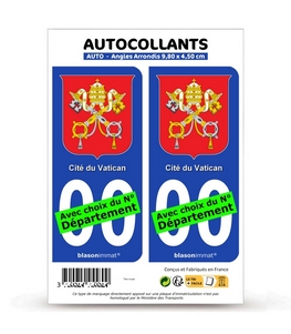 Vatican - Armoiries | Autocollant plaque immatriculation