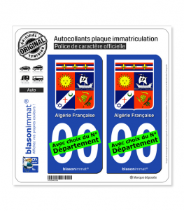 Algérie Française - Armoiries | Autocollant plaque immatriculation