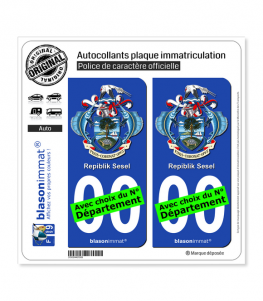 Seychelles - Armoiries | Autocollant plaque immatriculation