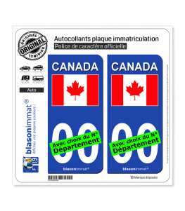 Canada - Drapeau | Autocollant plaque immatriculation