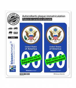 États-Unis - Sceau | Autocollant plaque immatriculation