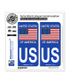 US États-Unis - Drapeau | Autocollant plaque immatriculation