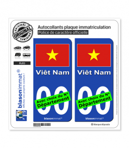 Viêt Nam - Drapeau | Autocollant plaque immatriculation