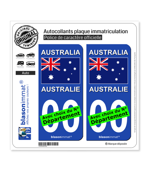F Europe Australie Australia autocollant plaque 