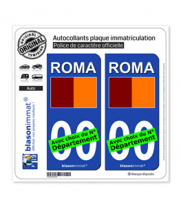 Rome Ville - Drapeau | Autocollant plaque immatriculation