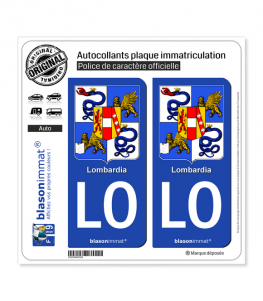 LO Lombardie Région - Armoiries (Italie) | Autocollant plaque immatriculation