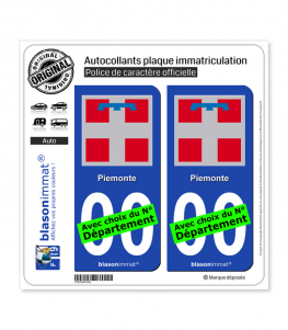 Piémont Région - Armoiries (Italie) | Autocollant plaque immatriculation