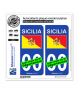 Sicile Région - Drapeau (Italie) | Autocollant plaque immatriculation