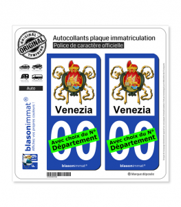 Venise Ville - Armoiries II | Autocollant plaque immatriculation