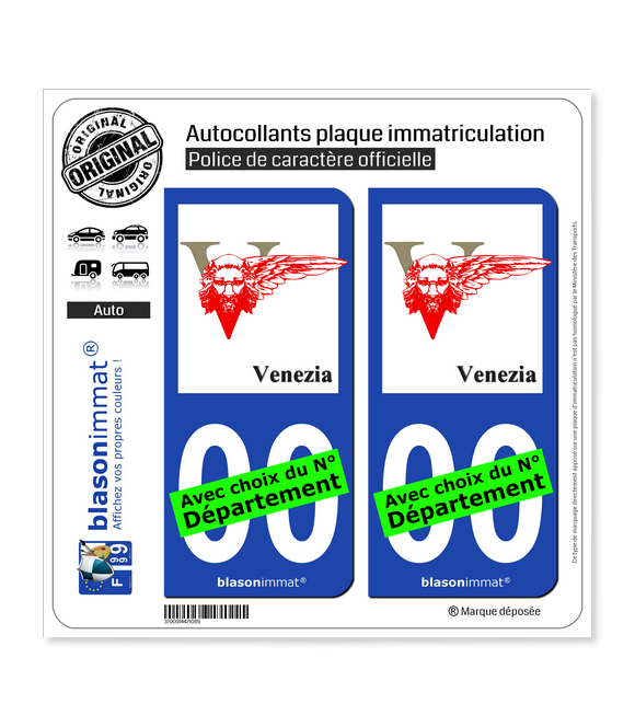 Venise Ville - Sceau | Autocollant plaque immatriculation