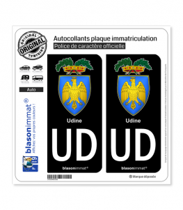 UD Udine Province - Armoiries (Italie) | Autocollant plaque immatriculation