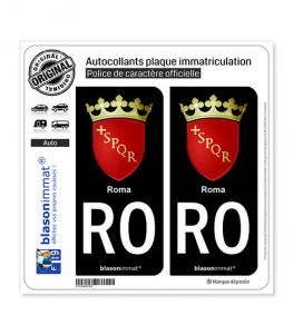 RO Rome Ville - Armoiries | Autocollant plaque immatriculation