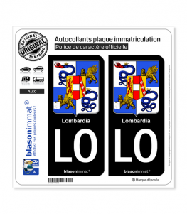 LO Lombardie Région - Armoiries (Italie) | Autocollant plaque immatriculation