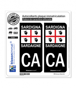 CA Sardaigne Région - Drapeau (Italie) | Autocollant plaque immatriculation