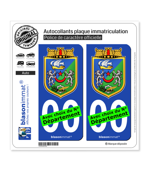 Alger - Armoiries | Autocollant plaque immatriculation