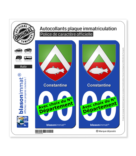 Constantine - Armoiries | Autocollant plaque immatriculation