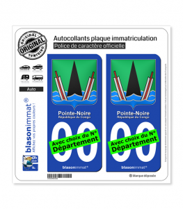 Pointe-Noire - Armoiries | Autocollant plaque immatriculation