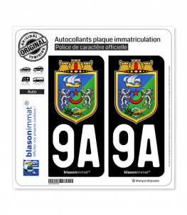 9A Alger - Armoiries | Autocollant plaque immatriculation