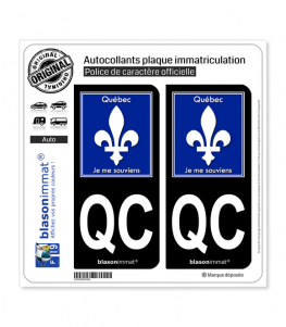 QC Québec - Souvenir (Canada) | Autocollant plaque immatriculation