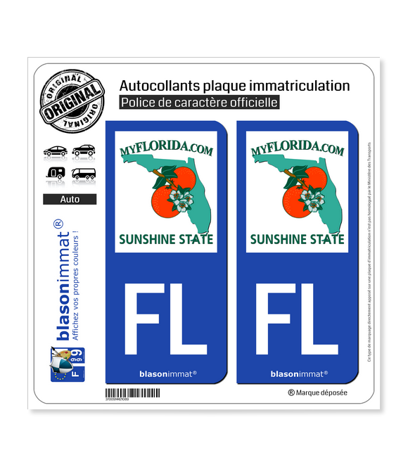 FL Floride - MyFlorida (USA) | Autocollant plaque immatriculation