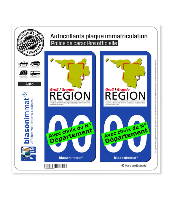 Grande Région - GECT | Autocollant plaque immatriculation