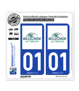 01 Bellegarde-sur-Valserine - Ville | Autocollant plaque immatriculation