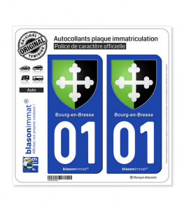 01 Bourg-en-Bresse - Armoiries | Autocollant plaque immatriculation