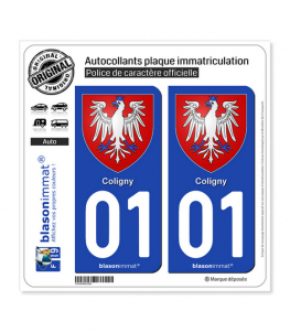 01 Coligny - Armoiries | Autocollant plaque immatriculation