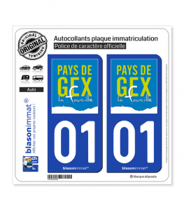 01 Gex - Tourisme | Autocollant plaque immatriculation