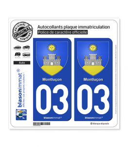 03 Montluçon - Armoiries | Autocollant plaque immatriculation