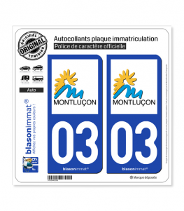 03 Montluçon - Ville | Autocollant plaque immatriculation