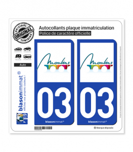 03 Moulins - Ville | Autocollant plaque immatriculation