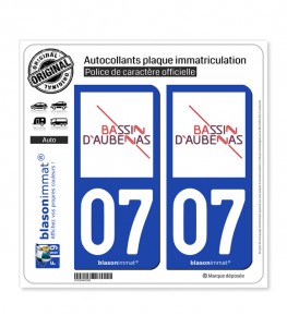 07 Aubenas - Agglo | Autocollant plaque immatriculation