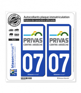 07 Privas - Agglo | Autocollant plaque immatriculation