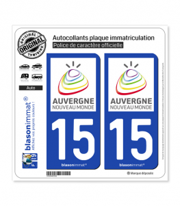 15 Auvergne - Tourisme | Autocollant plaque immatriculation