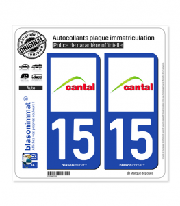 15 Cantal - Département | Autocollant plaque immatriculation
