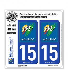15 Mauriac - Ville | Autocollant plaque immatriculation