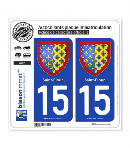 15 Saint-Flour - Armoiries | Autocollant plaque immatriculation