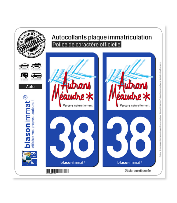38 Autrans-Méaudre-en-Vercors - Tourisme | Autocollant plaque immatriculation