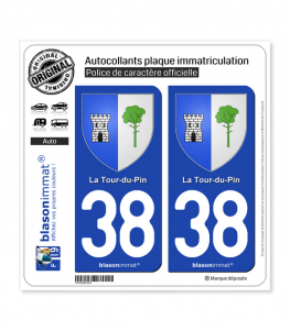 38 La Tour-du-Pin - Armoiries | Autocollant plaque immatriculation