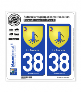 38 La Tronche - Armoiries | Autocollant plaque immatriculation