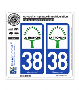 38 La Tronche - Ville | Autocollant plaque immatriculation