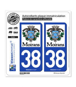 38 Moirans - Armoiries II | Autocollant plaque immatriculation