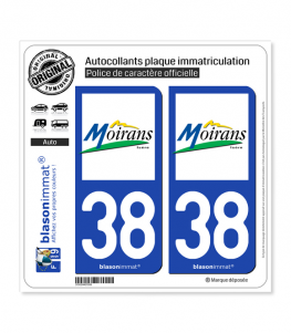 38 Moirans - Ville | Autocollant plaque immatriculation