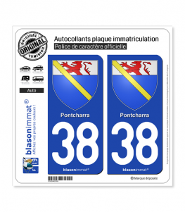 38 Pontcharra - Armoiries | Autocollant plaque immatriculation